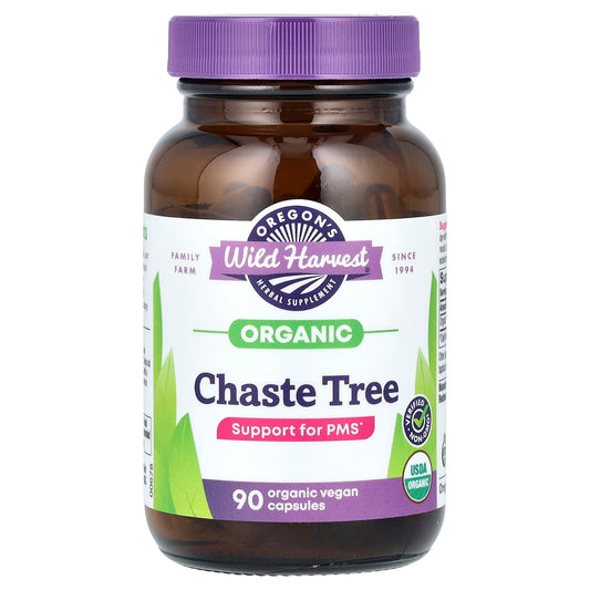 Oregon's Wild Harvest, Organic Chaste Tree, 90 Vegan Capsules (440 mg per Capsule) - Image 1
