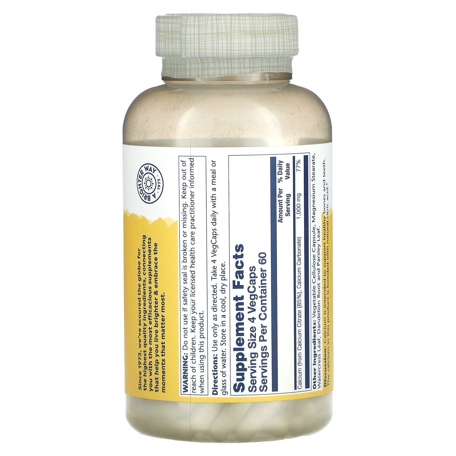 Solaray, Calcium Citrate, 240 VegCaps (250 mg per Capsule) - Image 2