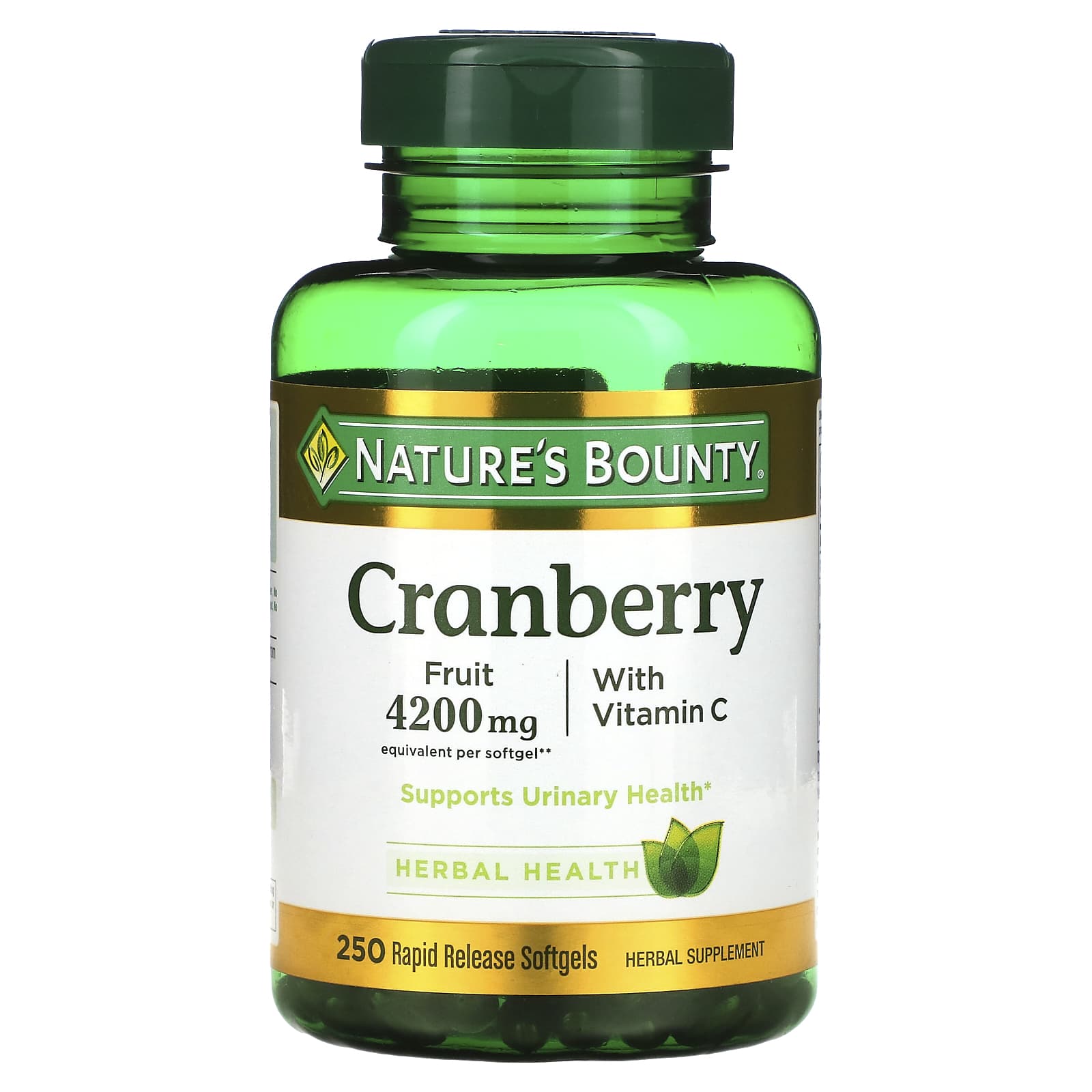 Nature's Bounty, Cranberry with Vitamin C, 250 Rapid Release Softgels
