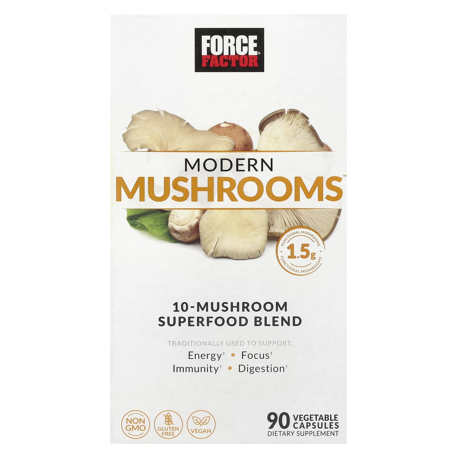 Boost Energy & Immunity with Modern Mushrooms by Force Factor - 90 Veg Caps - Image 1