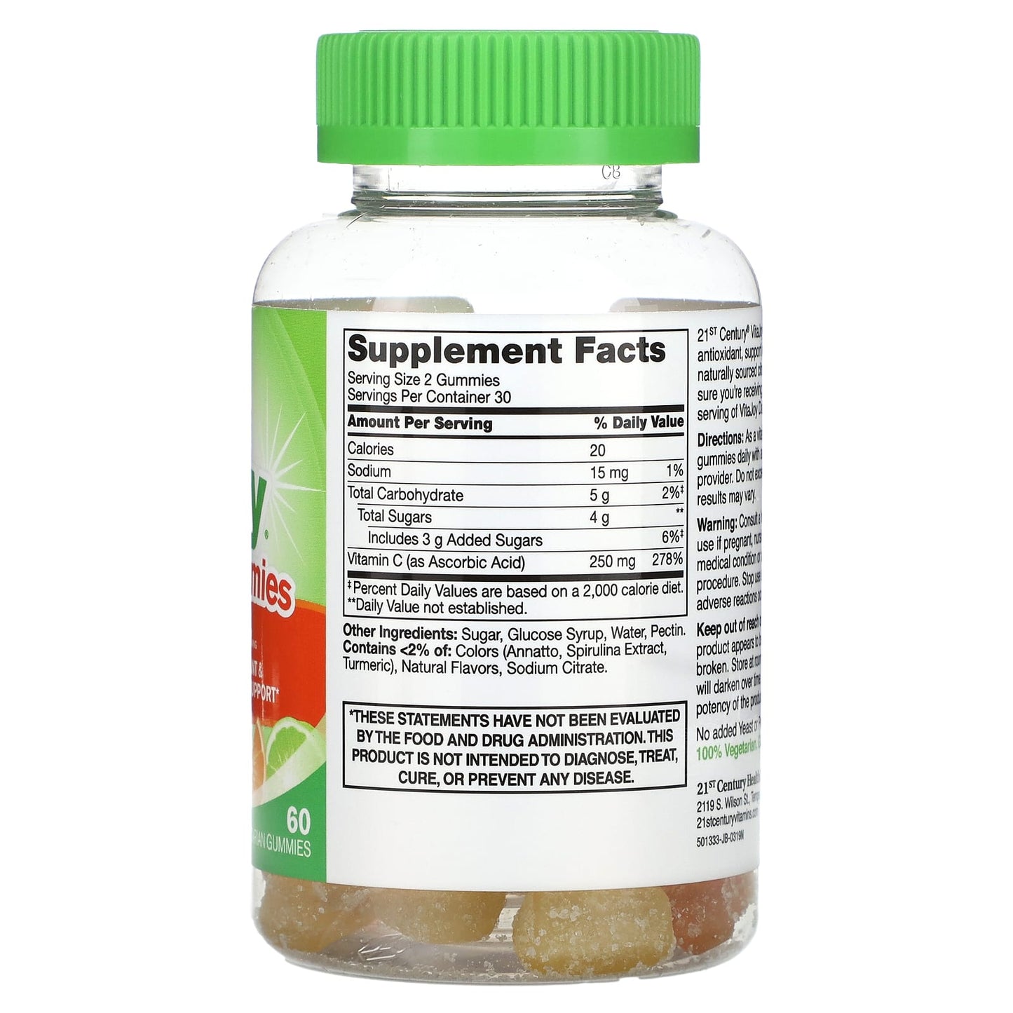VitaJoy Daily C Gummies by 21st Century - 60 Citrus Flavored Gummies - Image 2