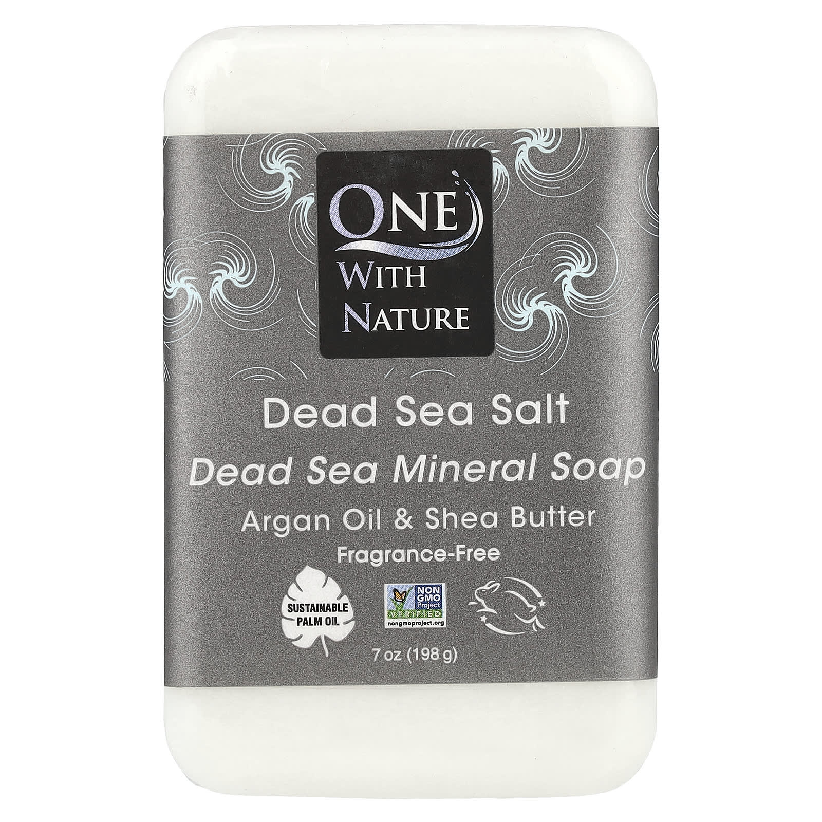 One with Nature, Dead Sea Mineral Bar Soap, Fragrance Free, 7 oz (198 g) - Image 1