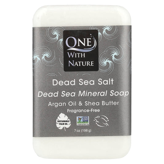 One with Nature, Dead Sea Mineral Bar Soap, Fragrance Free, 7 oz (198 g) - Image 1