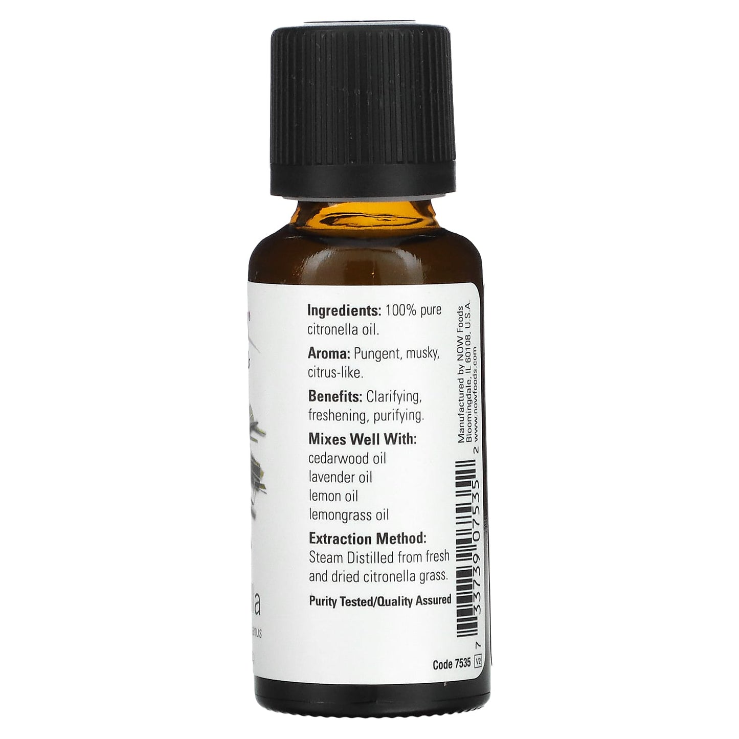 NOW Foods, Essential Oils, Citronella, 1 fl oz (30 ml) - Image 2