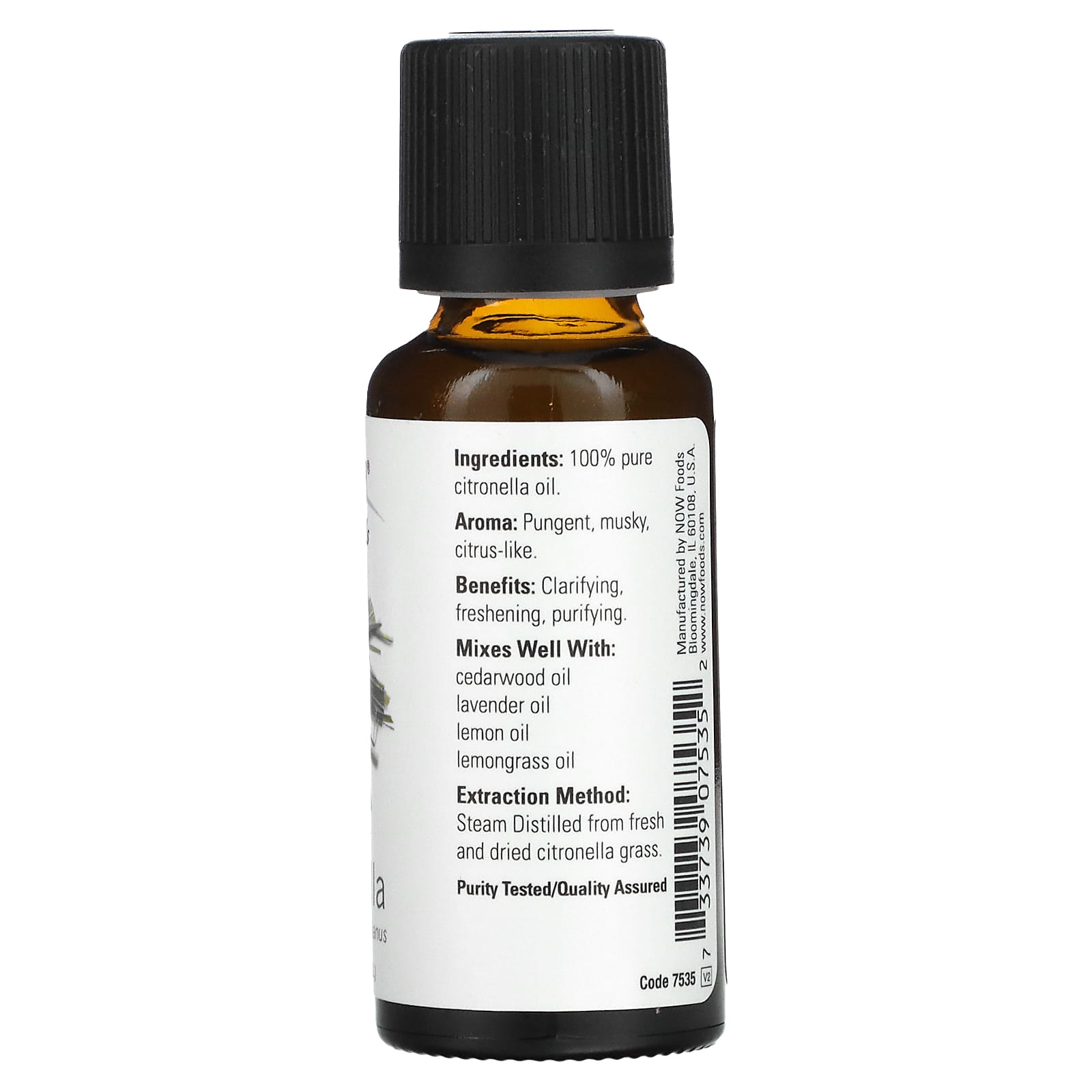 NOW Foods, Essential Oils, Citronella, 1 fl oz (30 ml) - Image 2