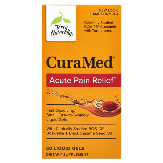 Terry Naturally, CuraMed, Acute Pain Relief, 60 Liquid Gels - Image 1