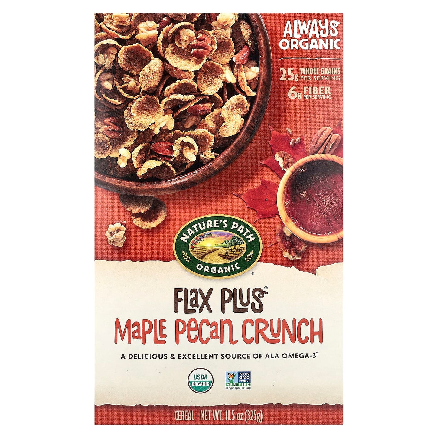 Nature's Path, Organic Flax Plus® Cereal, Maple Pecan Crunch, 11.5 oz (325 g) - Image 1