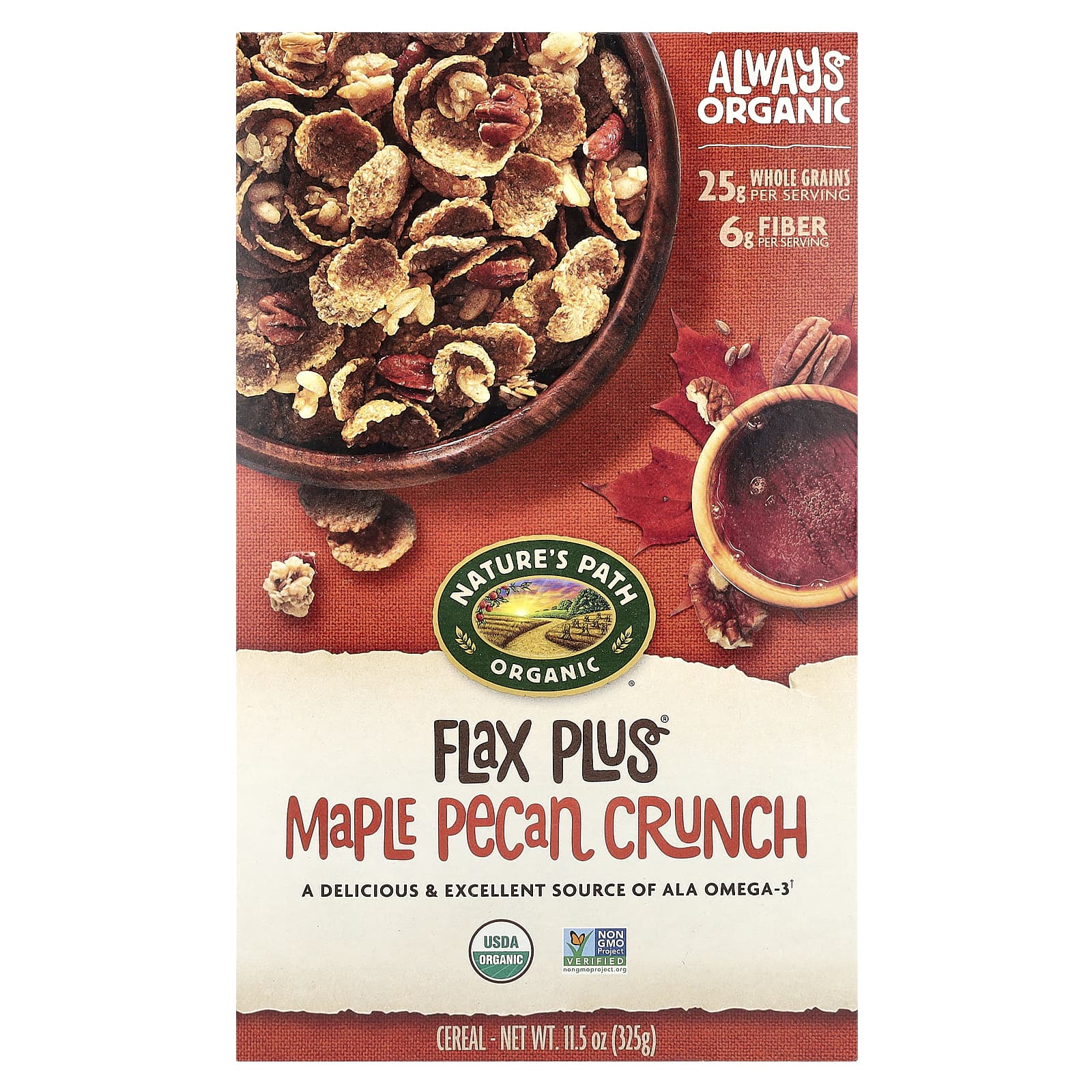 Nature's Path, Organic Flax Plus® Cereal, Maple Pecan Crunch, 11.5 oz (325 g) - Image 1