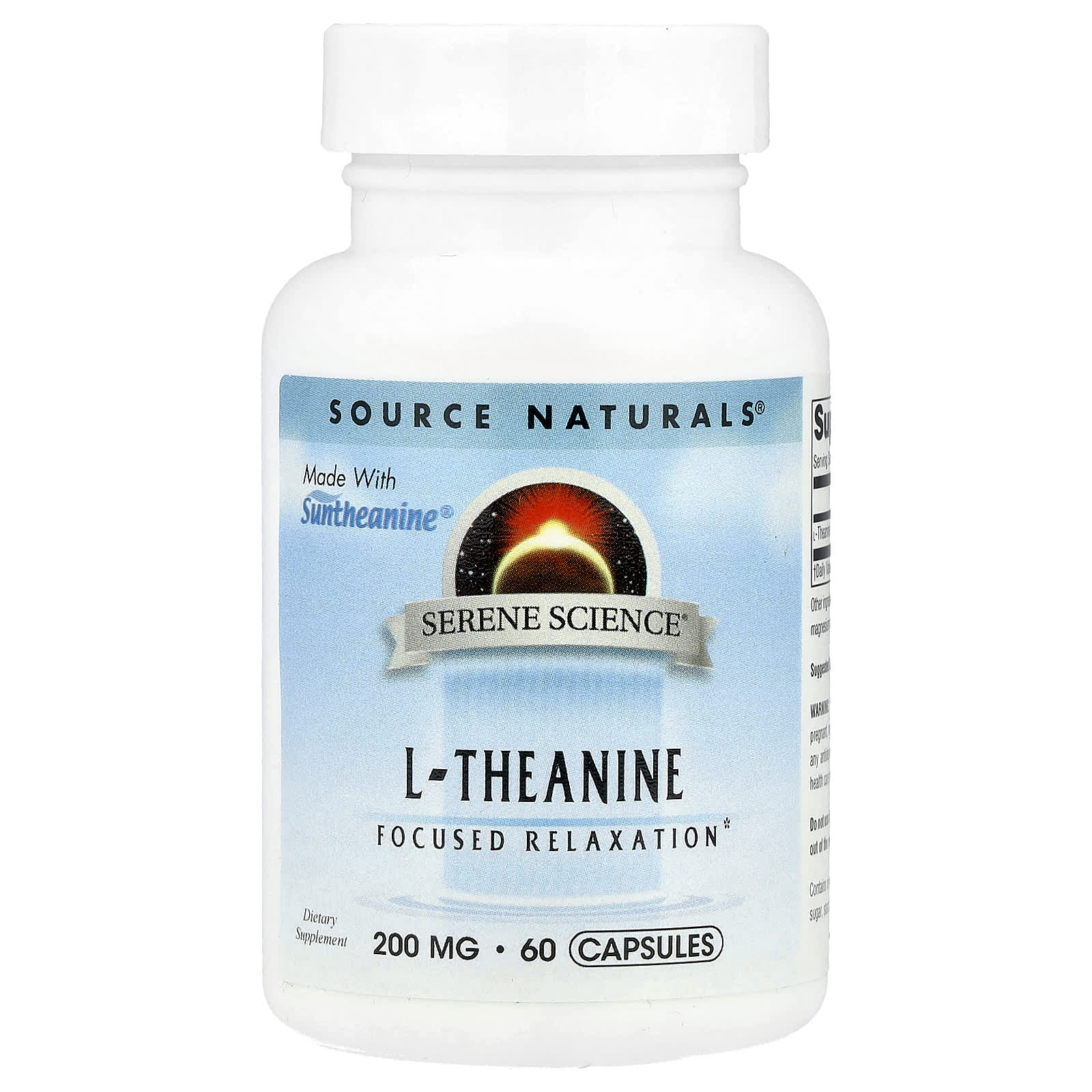 Source Naturals, Serene Science®, L-Theanine, 200 mg, 60 Capsules - Image 1