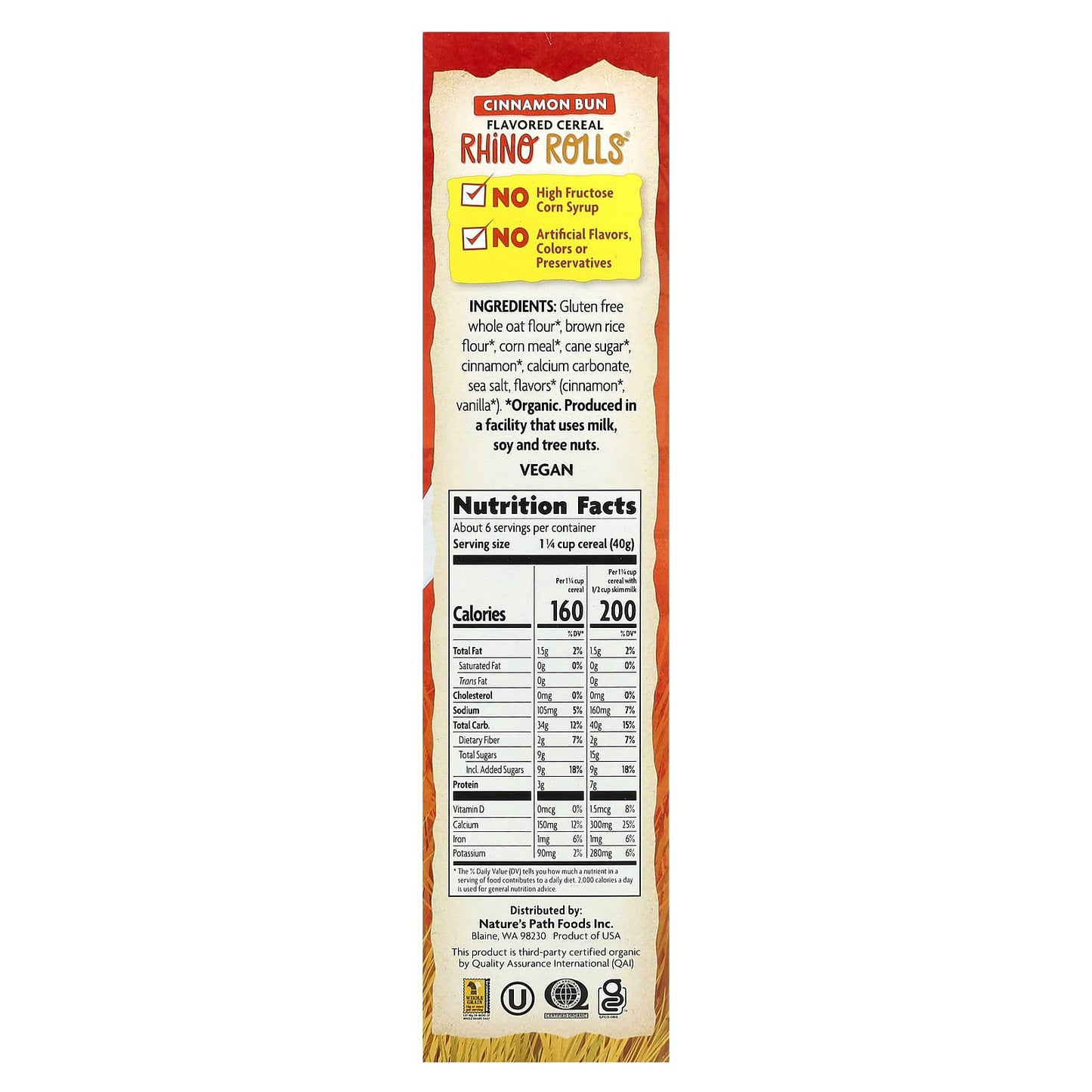 Nature's Path, EnviroKidz, Organic Flavored Cereal, Rhino Rolls®, 9.5 oz (269 g) - Image 2