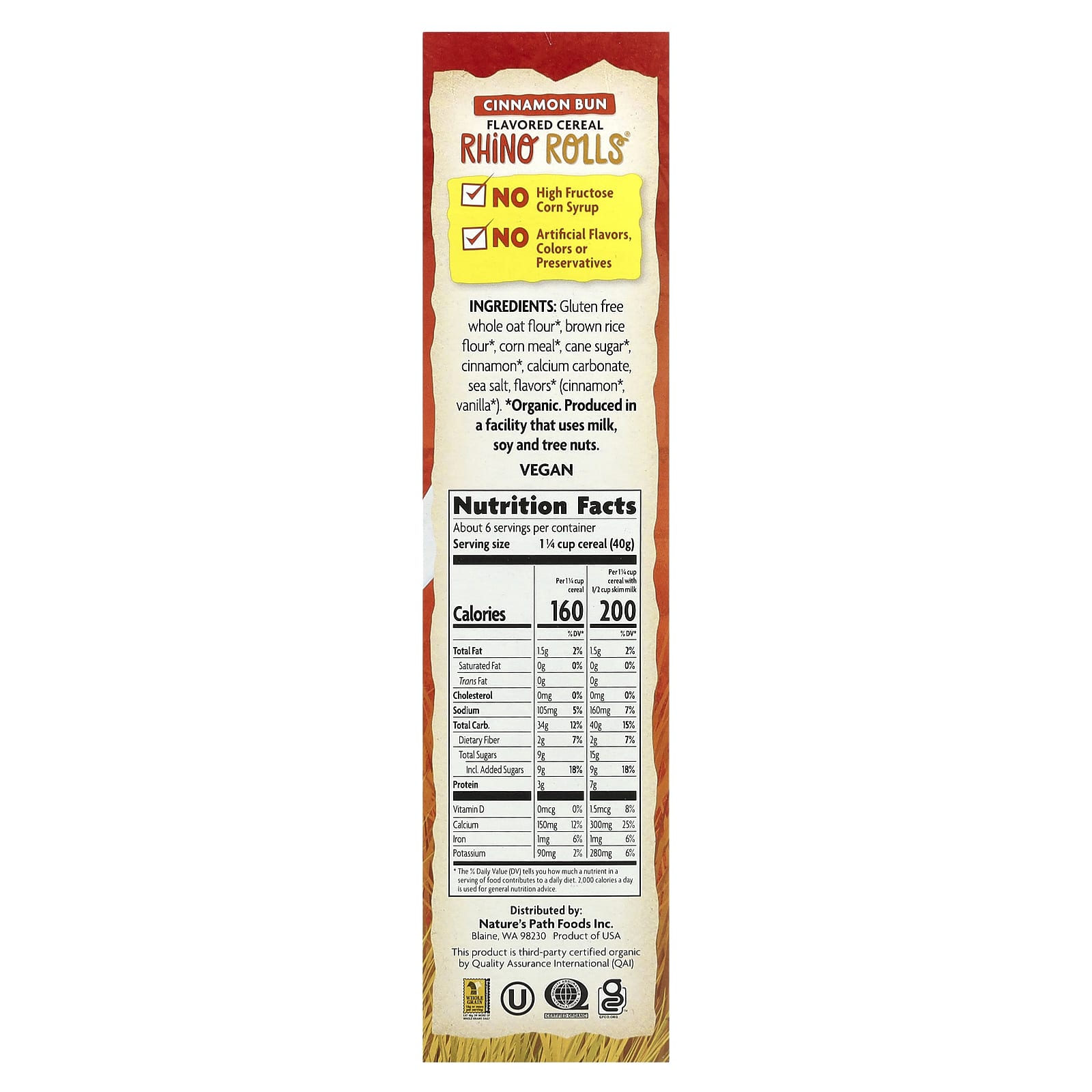 Nature's Path, EnviroKidz, Organic Flavored Cereal, Rhino Rolls®, 9.5 oz (269 g) - Image 2