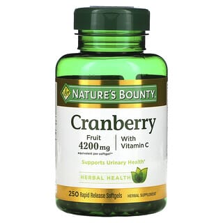 Nature's Bounty, Cranberry with Vitamin C, 250 Rapid Release Softgels
