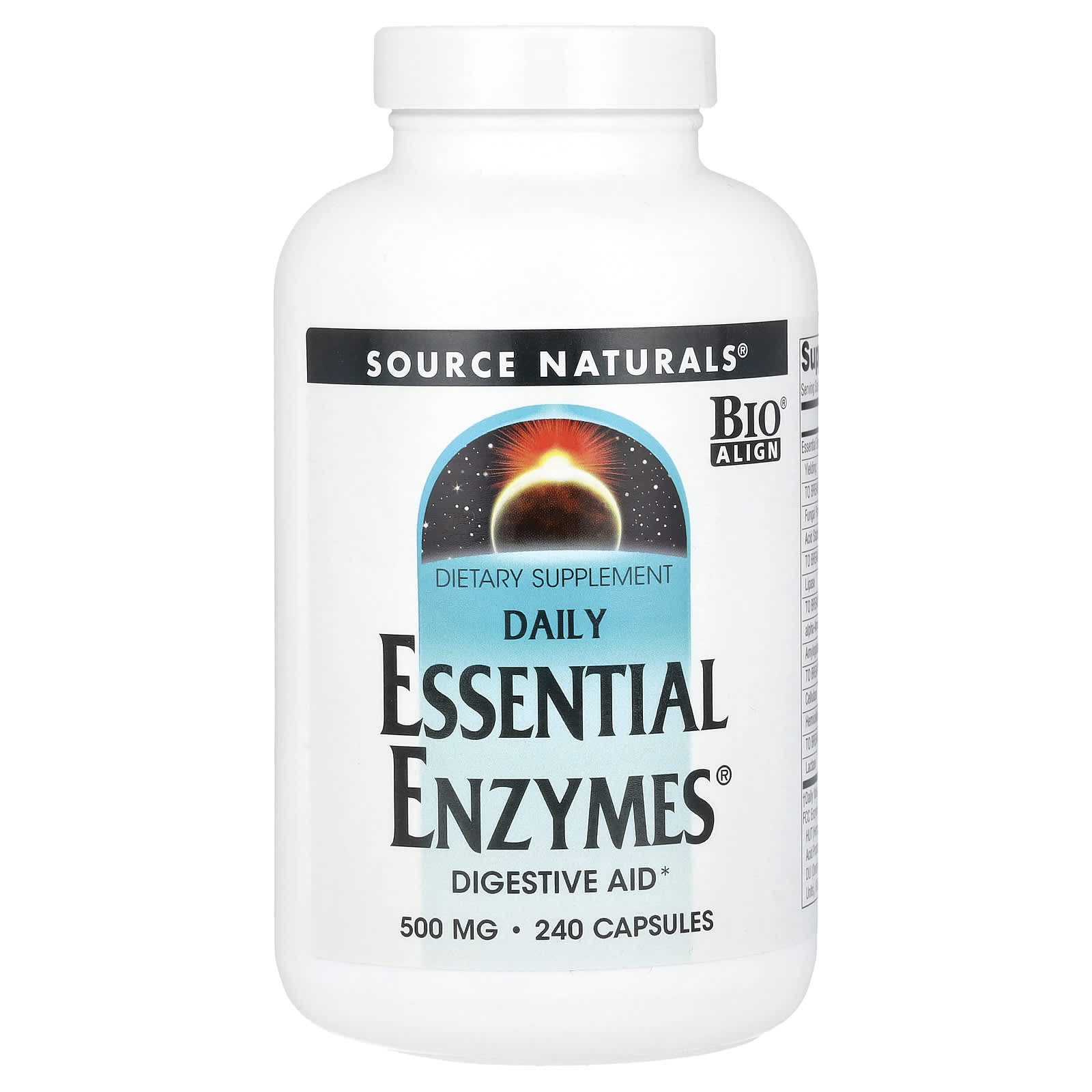 Source Naturals, Daily Essential Enzymes®, 500 mg, 240 Capsules - Image 1