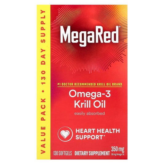 Schiff, MegaRed®, Omega-3 Krill Oil, Vanilla, 350 mg, 130 Softgels - Image 1