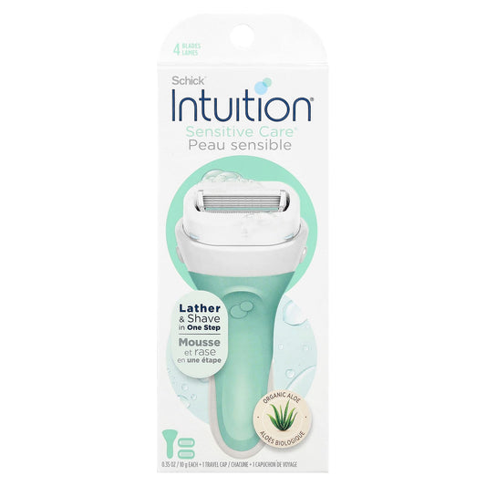 Schick, Intuition®, Sensitive Care®, Organic Aloe, 1 Razor, 2 Cartridges - Image 1