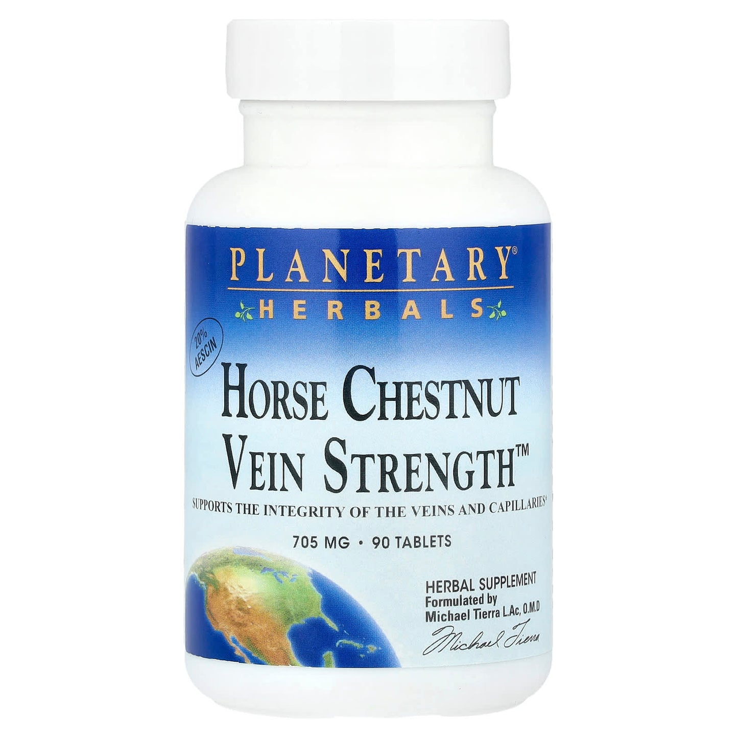 Planetary Herbals, Horse Chestnut Vein Strength™, 705 mg, 90 Tablets - Image 1