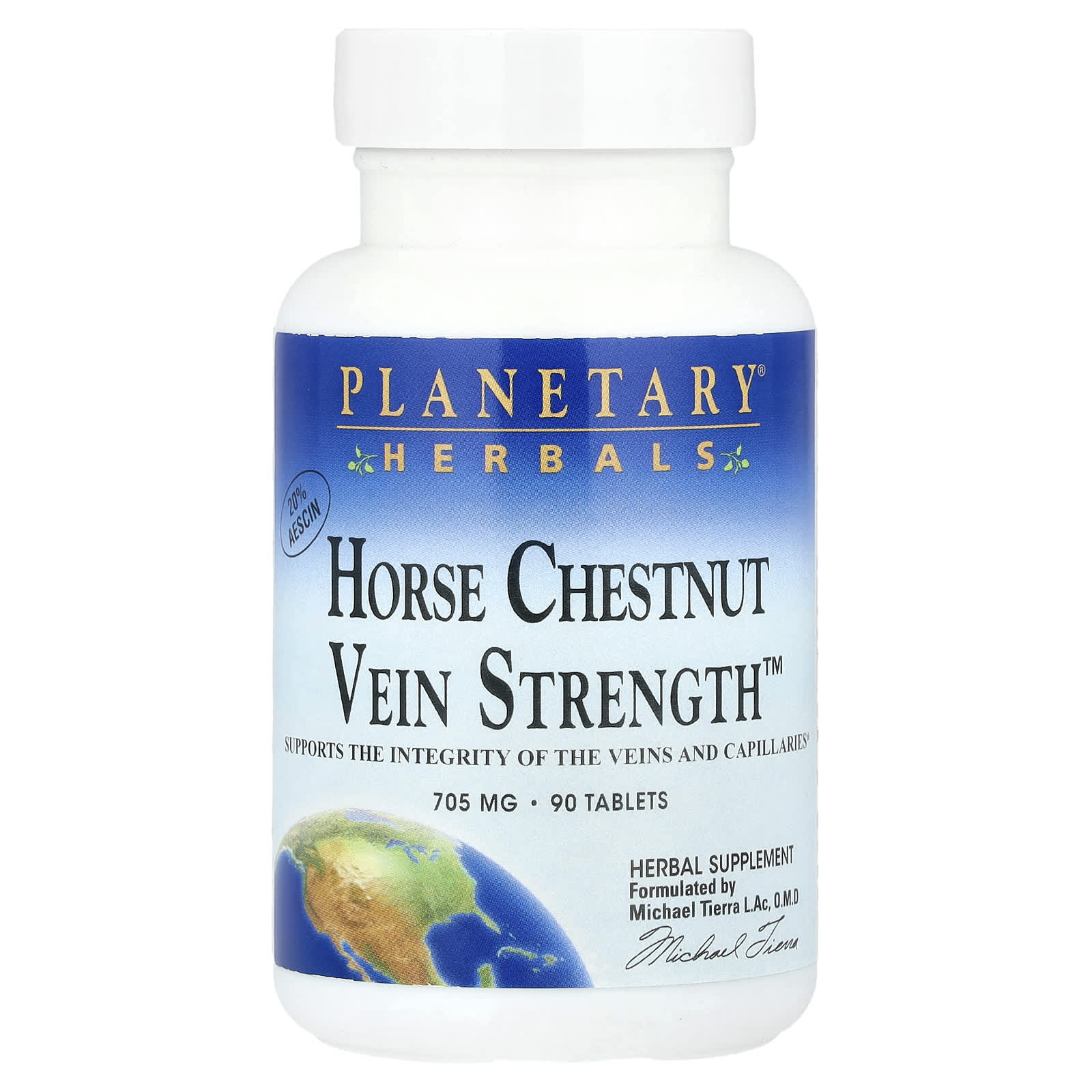 Planetary Herbals, Horse Chestnut Vein Strength™, 705 mg, 90 Tablets - Image 1