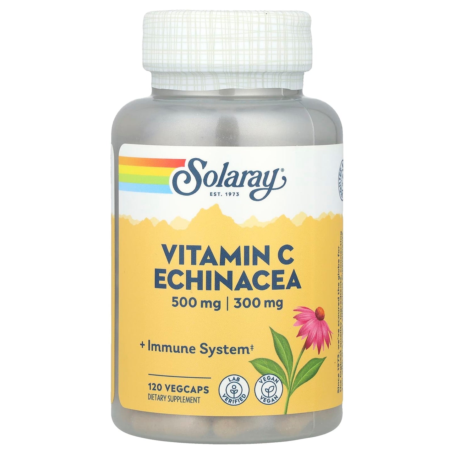 Solaray, Vitamin C Echinacea, 120 VegCaps - Image 1