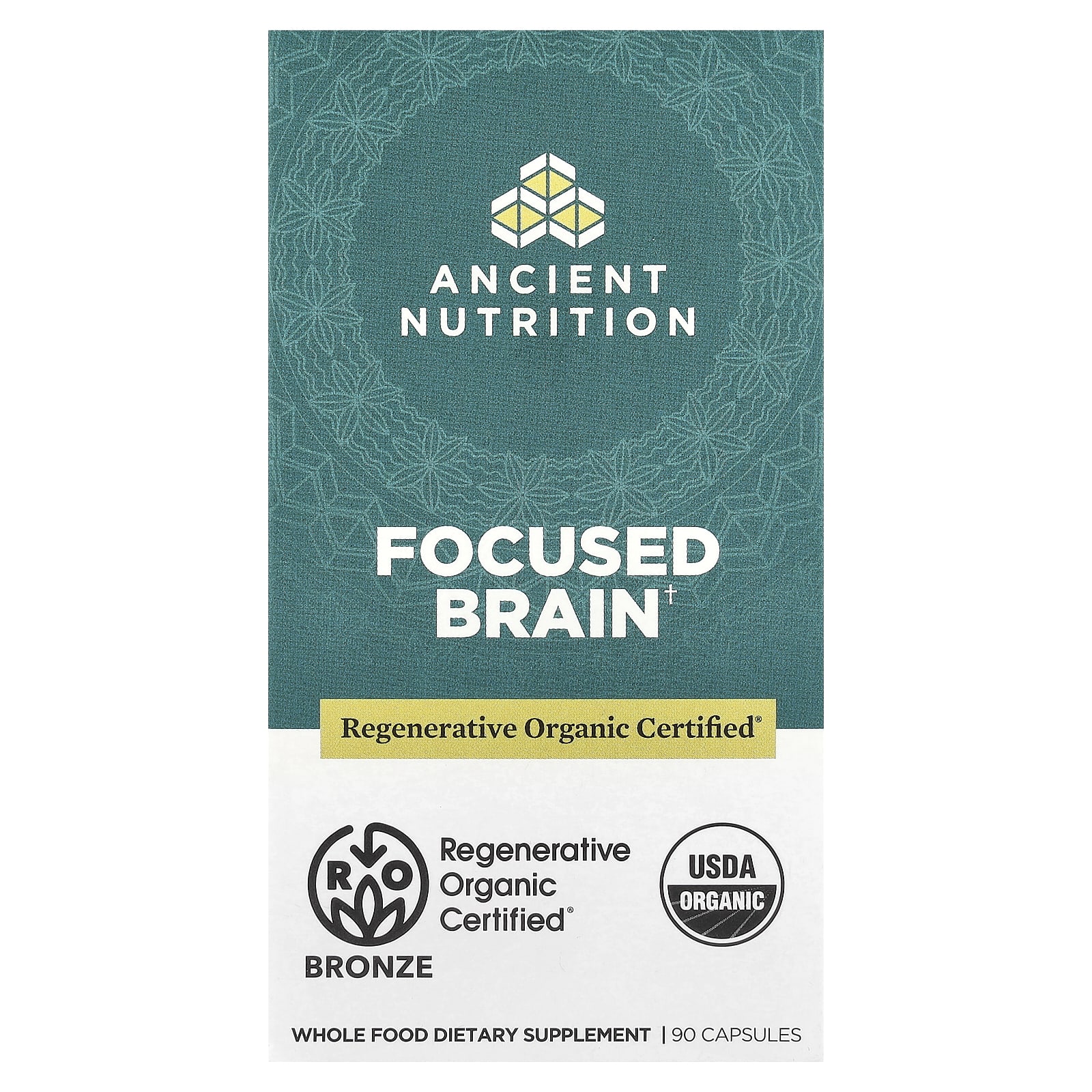 Boost Cognitive Health with Ancient Nutrition Focused Brain 90 Capsules - Image 1