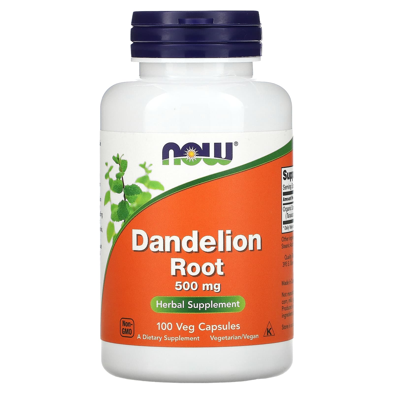 NOW Foods, Dandelion Root, 500 mg, 100 Veg Capsules - Image 1
