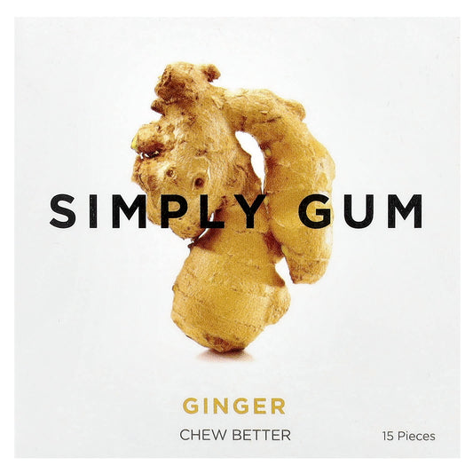 Simply Gum, Chewing Gum, Ginger , 15 Pieces - Image 1