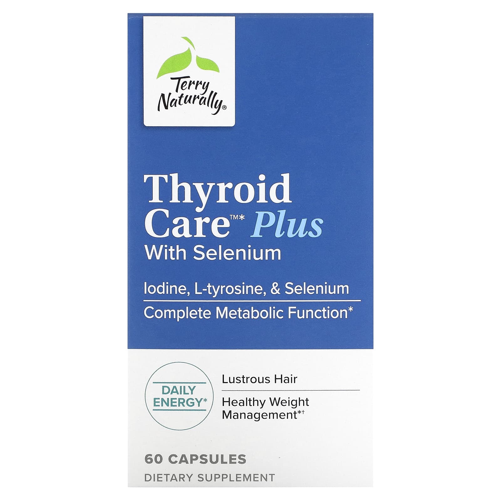 Terry Naturally, Thyroid Care Plus with Selenium, 60 Capsules - Image 1