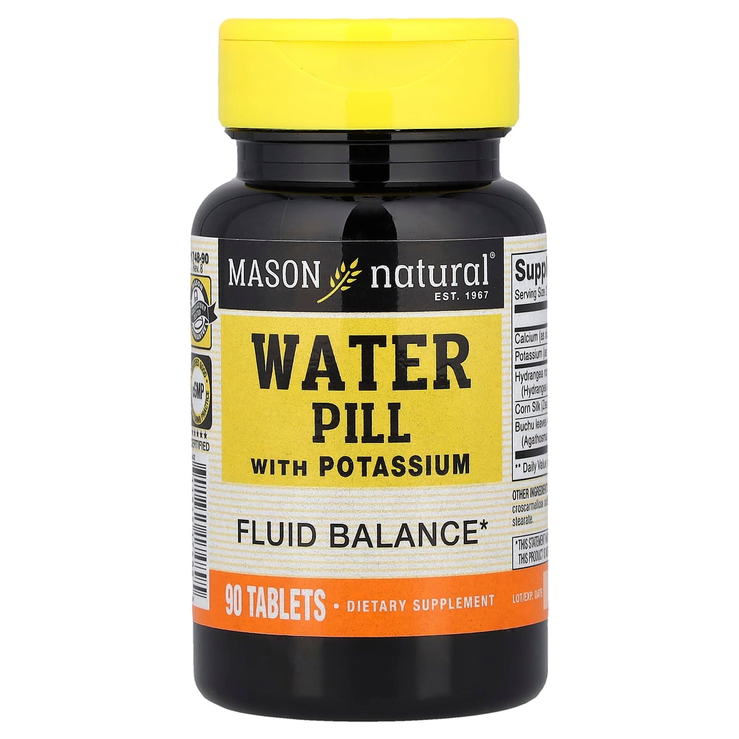 Mason Natural, Water Pill with Potassium, 90 Tablets - Image 1