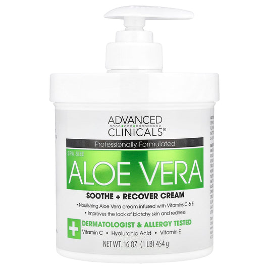 Soothe and Recover with Advanced Clinicals Aloe Vera Cream, 16 oz - Image 1