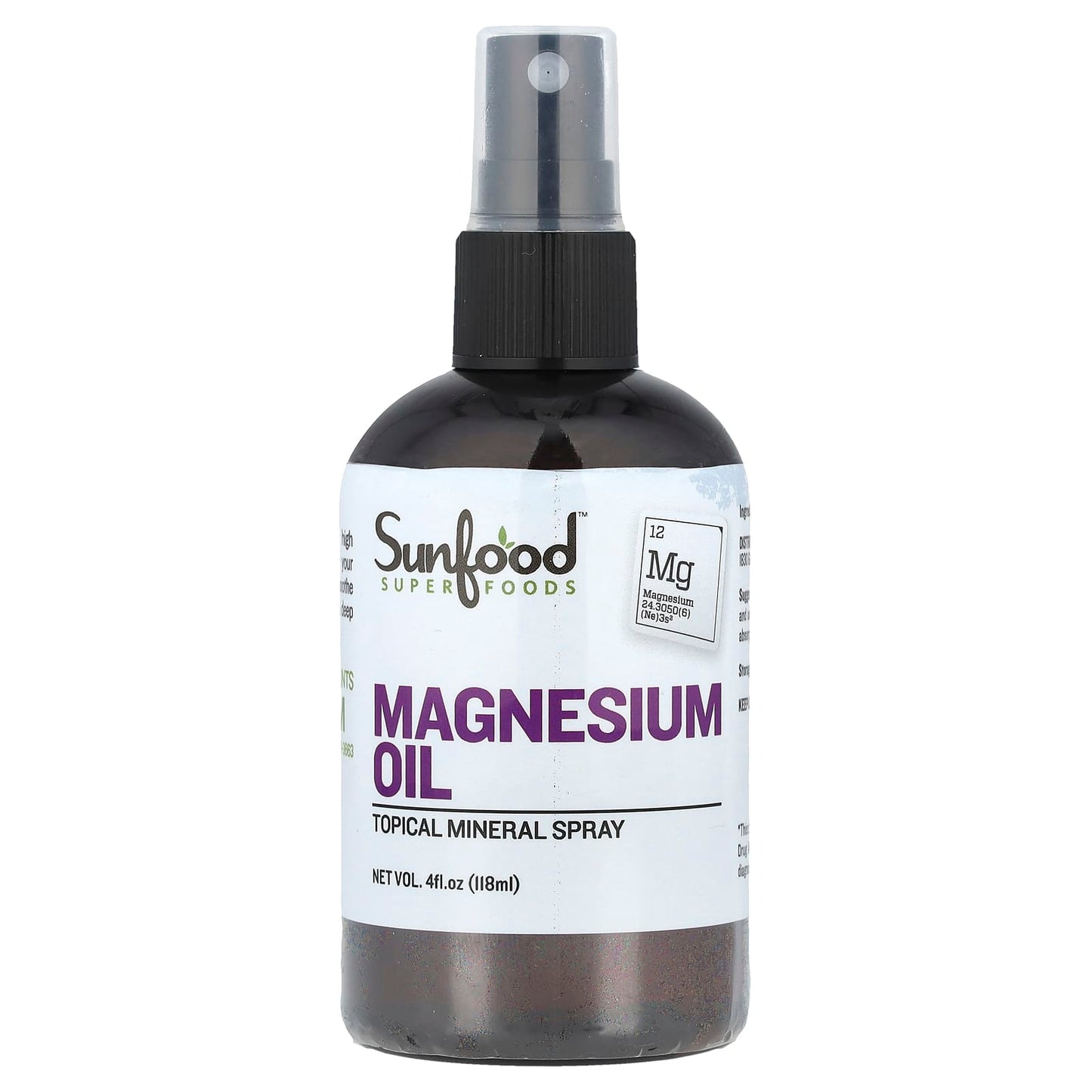 Sunfood, Magnesium Oil, 4 fl oz (118 ml) - Image 1