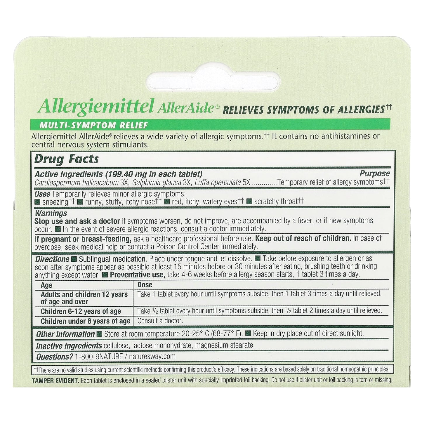 Homeopathic Allergy Relief with AllerAide - 40 Tablets by Boericke & Tafel - Image 2