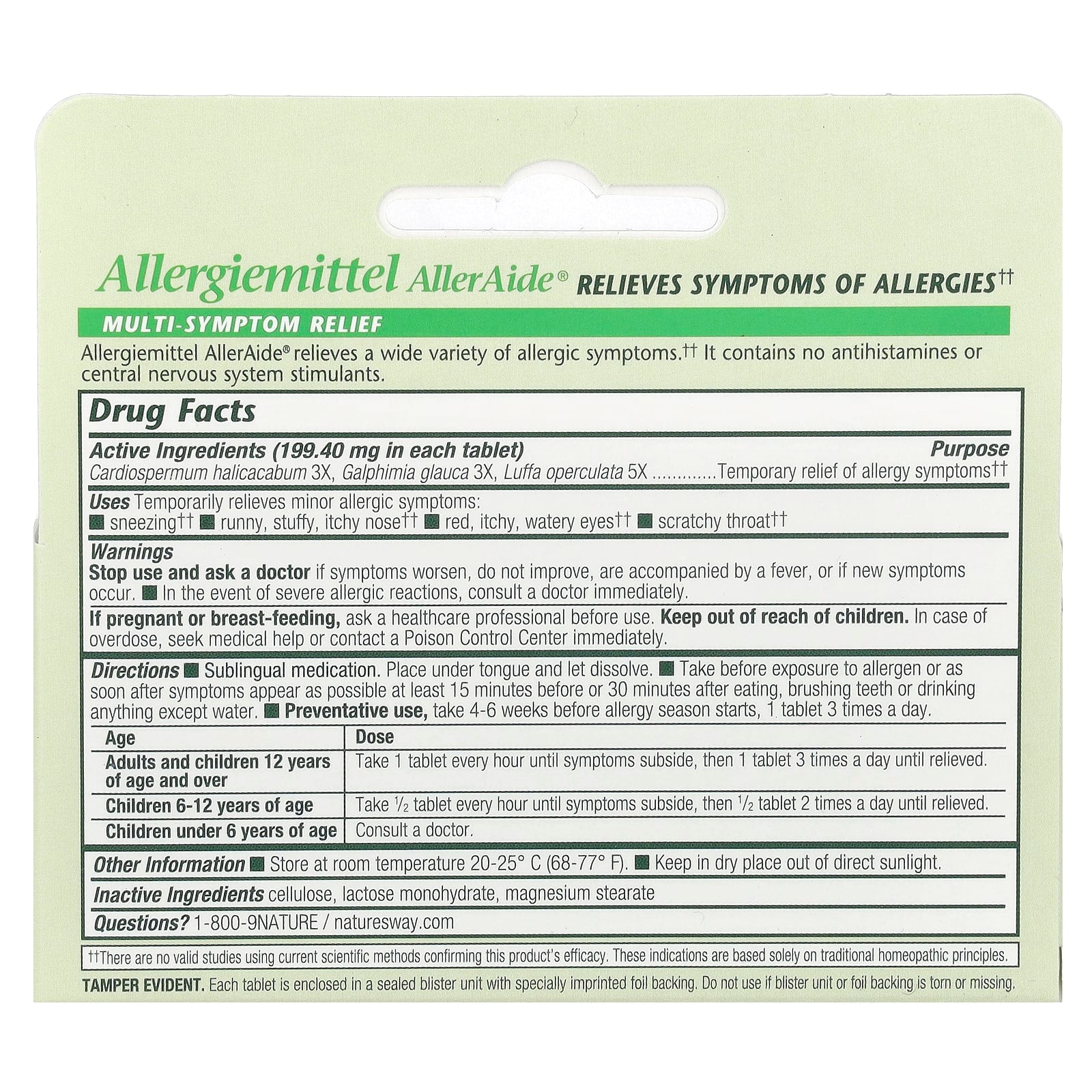 Homeopathic Allergy Relief with AllerAide - 40 Tablets by Boericke & Tafel - Image 2