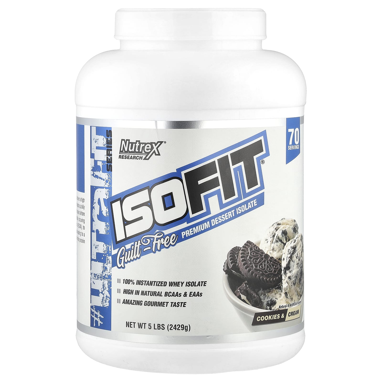 Nutrex Research, IsoFit® Protein, Cookies & Cream, 5 lbs (2,429 g) - Image 1