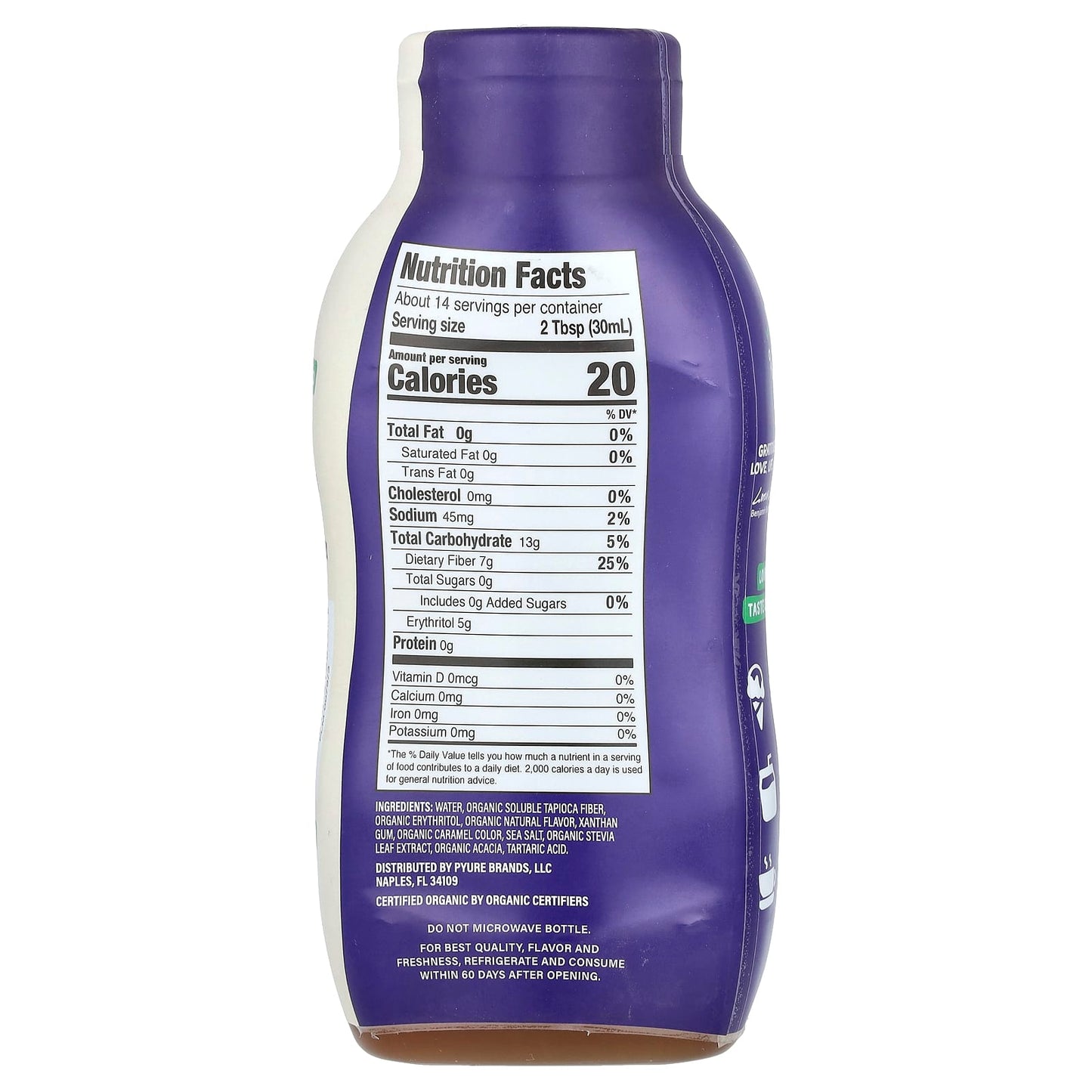 Pyure, Organic Caramel Flavored Syrup, Sugar-Free, 14 fl oz (414 ml) - Image 2