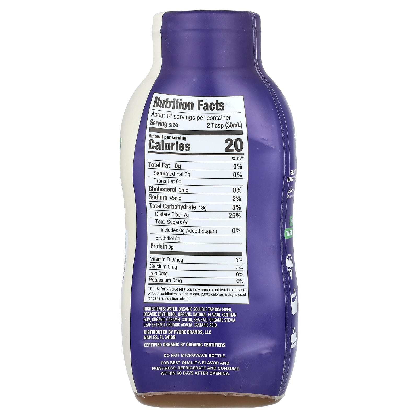 Pyure, Organic Caramel Flavored Syrup, Sugar-Free, 14 fl oz (414 ml) - Image 2