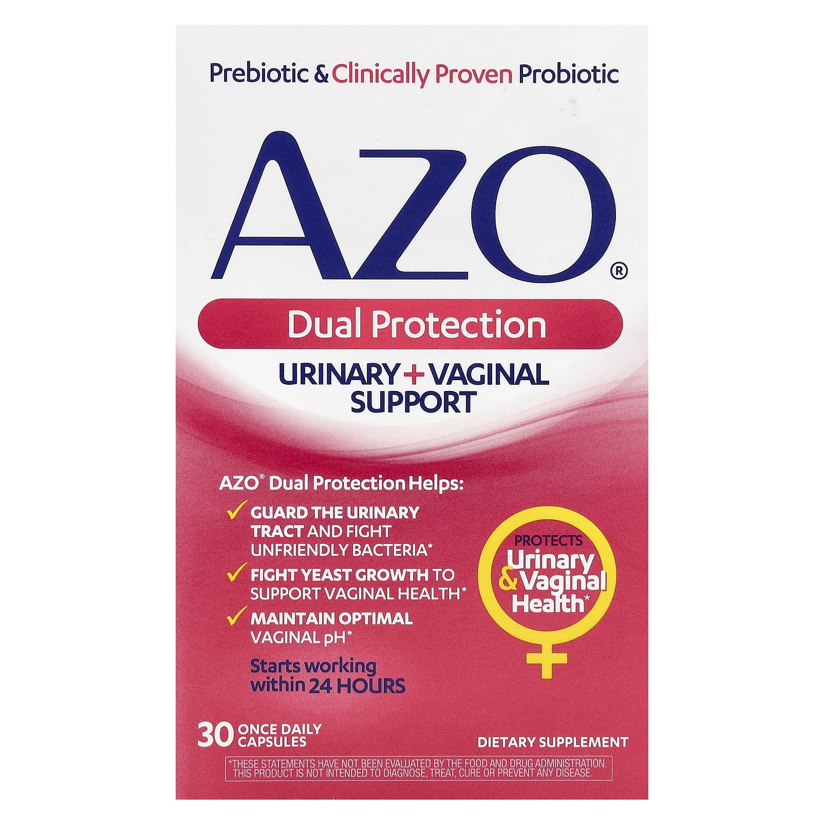 Azo Dual Protection Urinary & Vaginal Support Capsules | 30 Count - Image 1