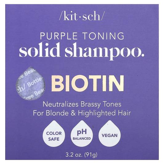 Kitsch, Purple Toning Solid Shampoo Bar, Biotin, Orange Blossom & Jasmine, 3.2 oz (91 g) - Image 1