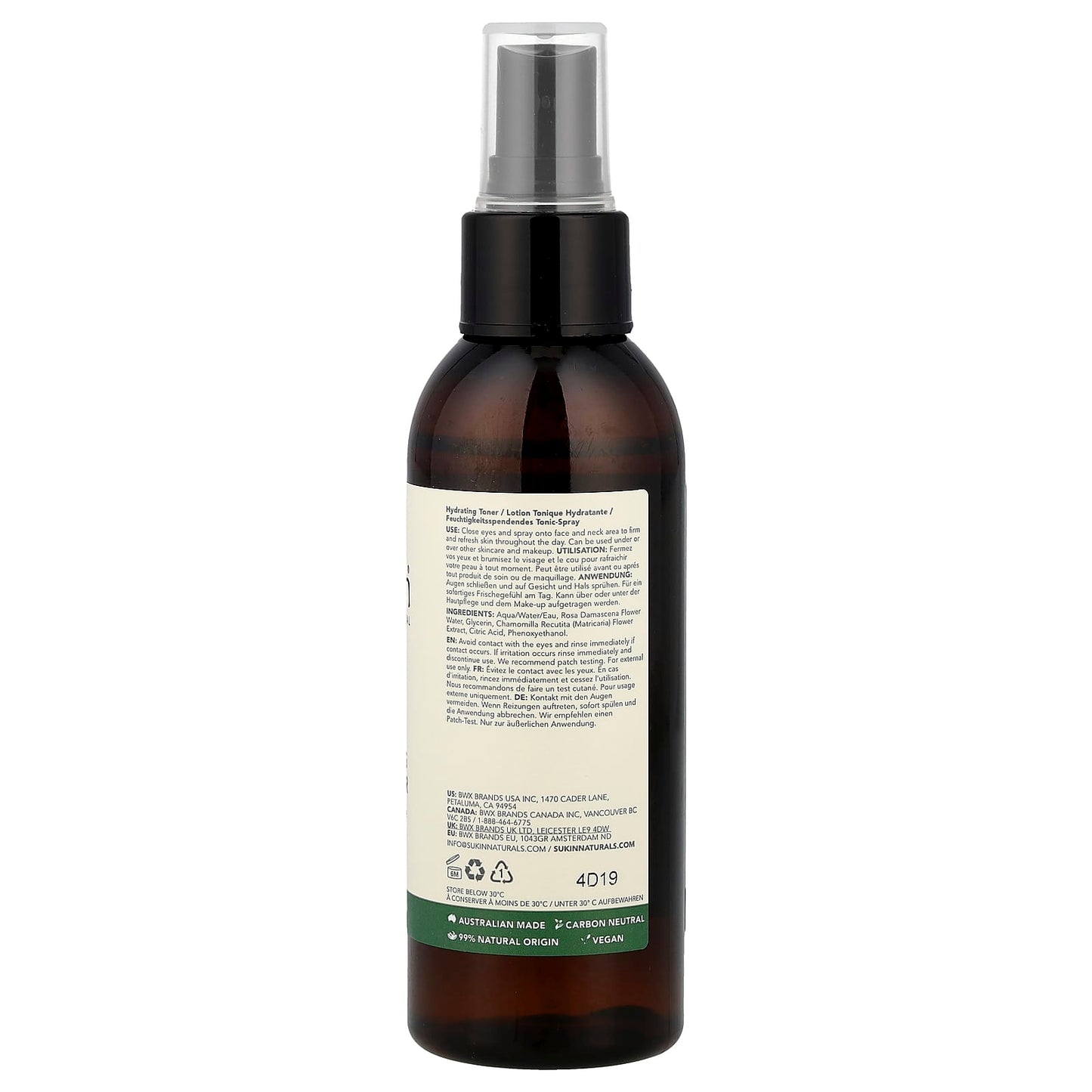 Sukin, Hydrating Mist Toner, All Skin Types, 4.23 fl oz (125 ml) - Image 2