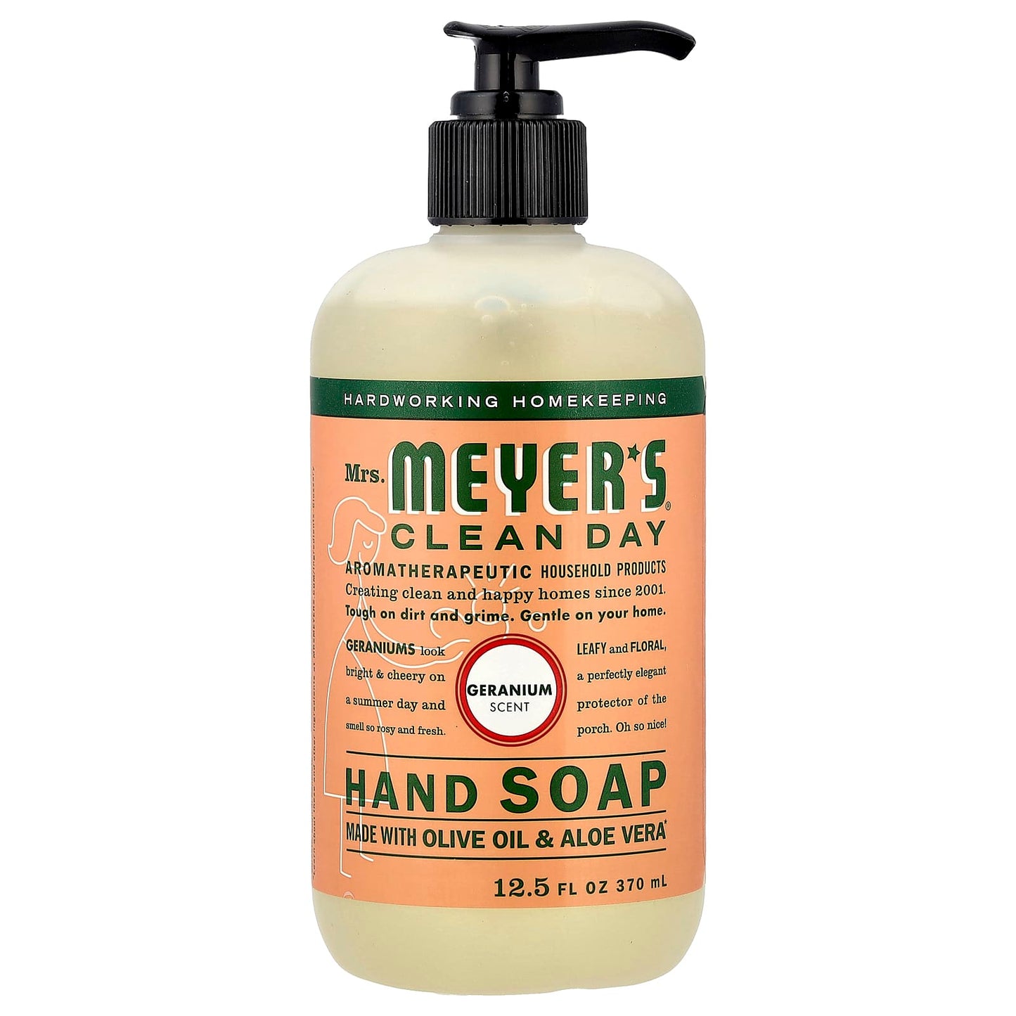 Mrs. Meyers Clean Day, Hand Soap, Geranium, 12.5 fl oz (370 ml) - Image 1