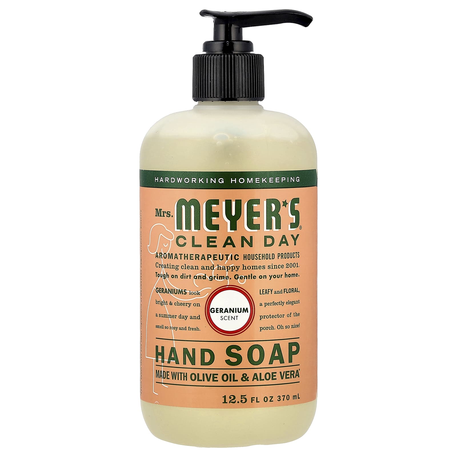 Mrs. Meyers Clean Day, Hand Soap, Geranium, 12.5 fl oz (370 ml) - Image 1