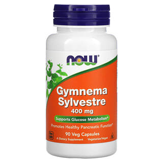 NOW Foods Gymnema Sylvestre 400mg 90 Veg Capsules - Glucose Metabolism Support