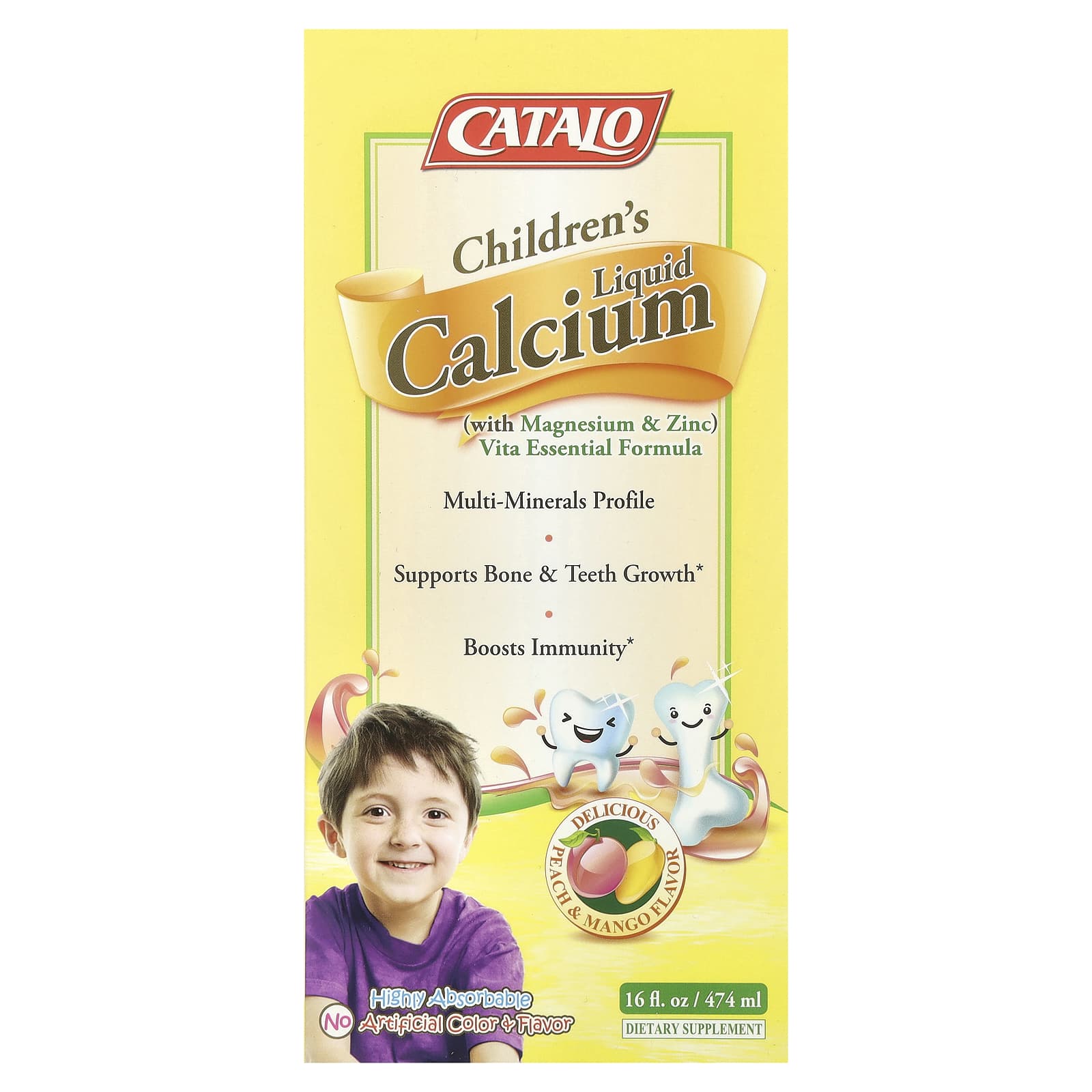 CATALO Children's Liquid Calcium with Magnesium & Zinc, Supports Healthy Growth - Image 1