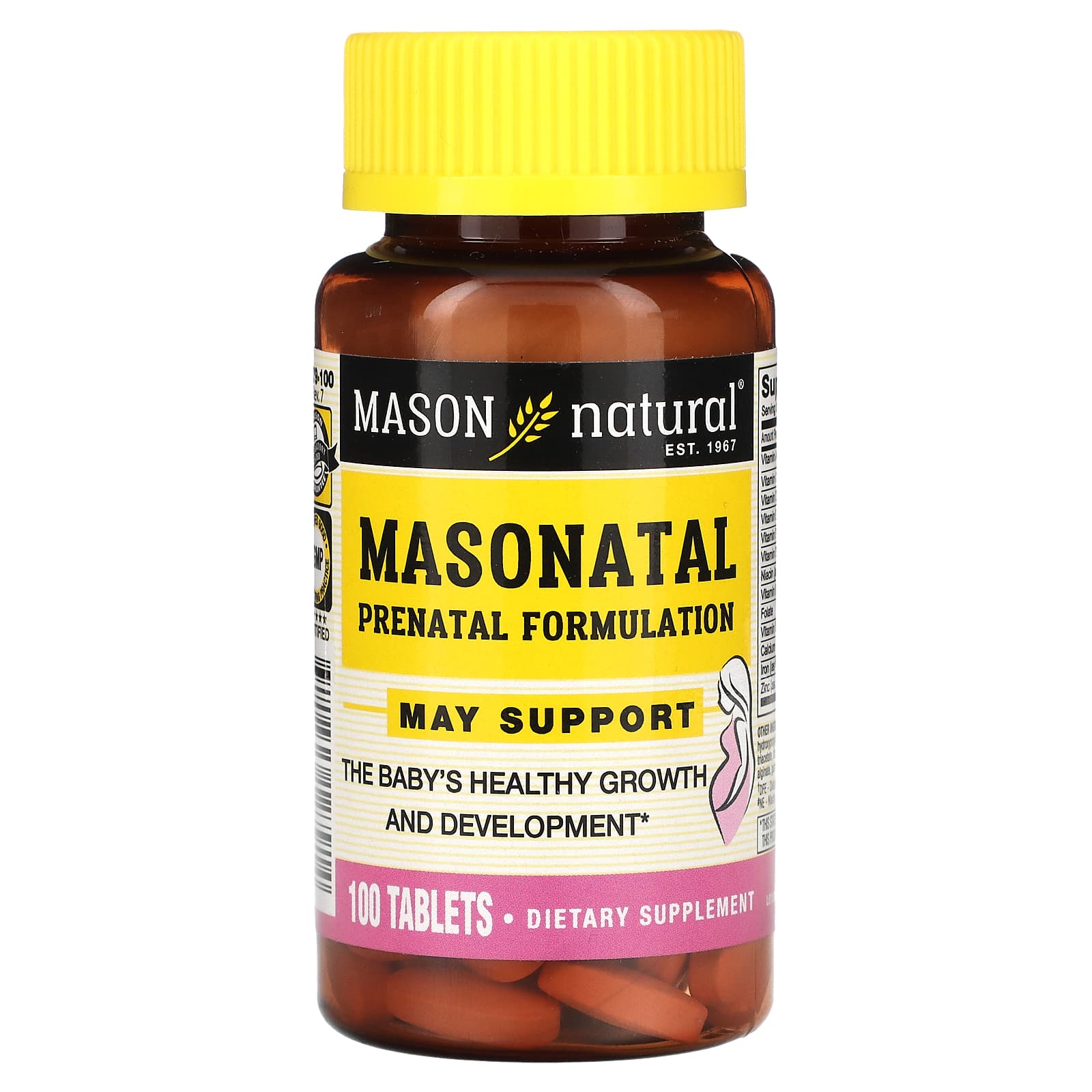 Mason Natural, Masonatal Prenatal Formulation, 100 Tablets - Image 1