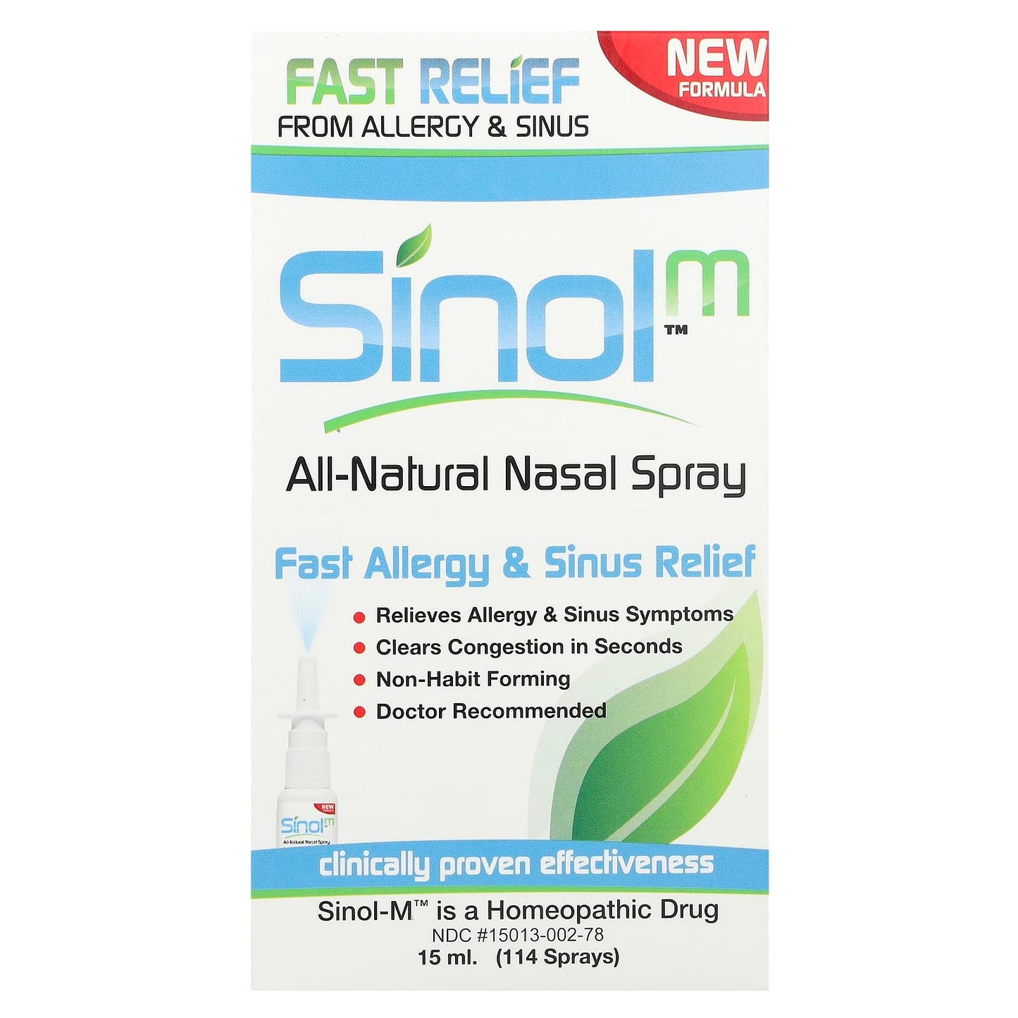 SinolM™, All-Natural Nasal Spray, Fast Allergy & Sinus Relief, 15 ml - Image 2