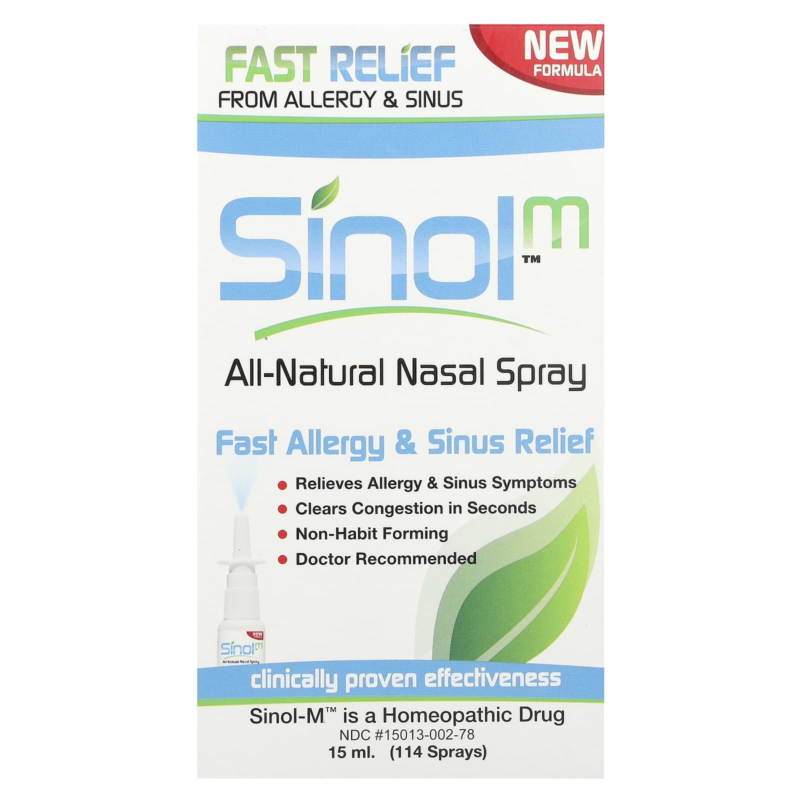 SinolM™, All-Natural Nasal Spray, Fast Allergy & Sinus Relief, 15 ml - Image 2