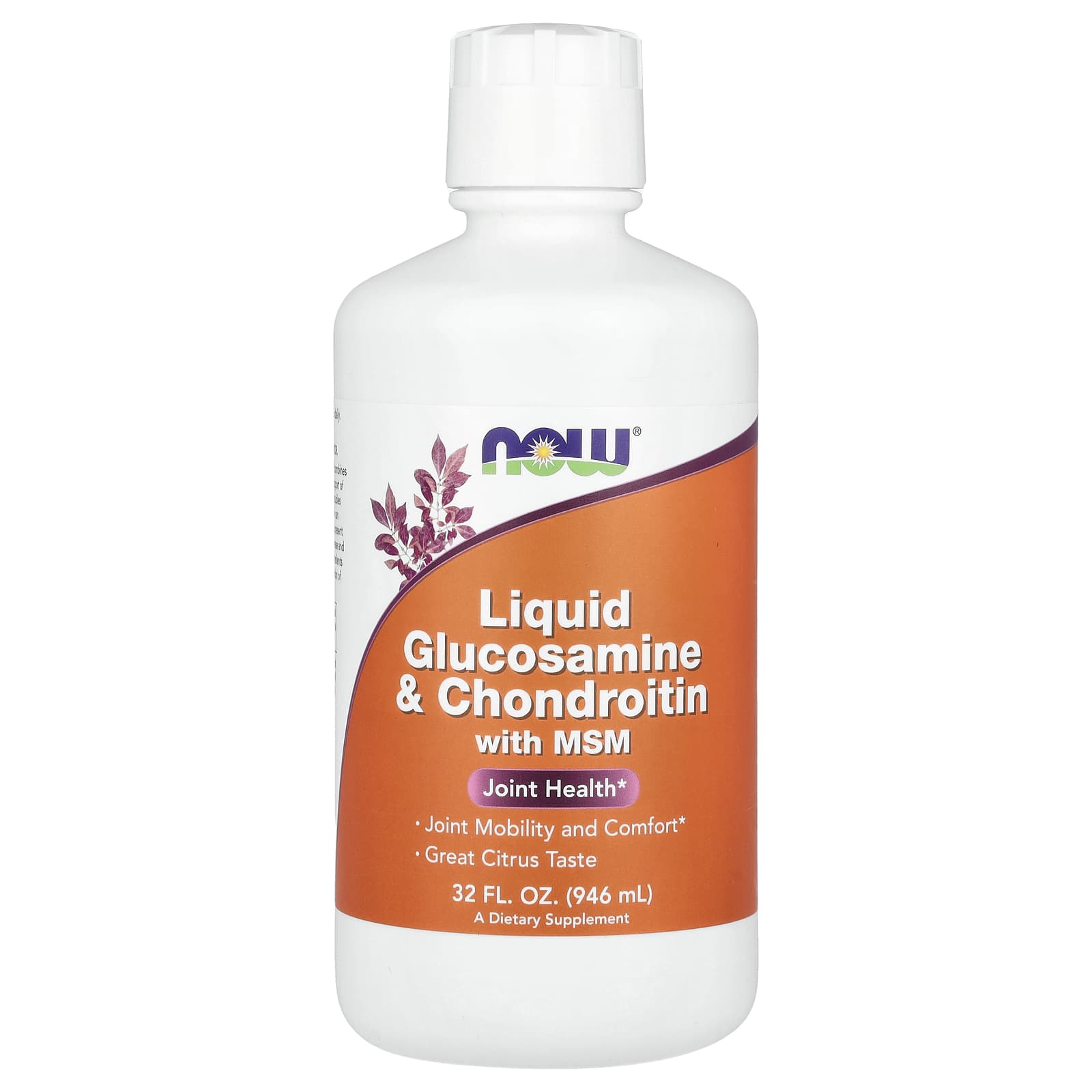 NOW Foods, Liquid Glucosamine & Chondroitin with MSM, Citrus, 32 fl oz (946 ml) - Image 1