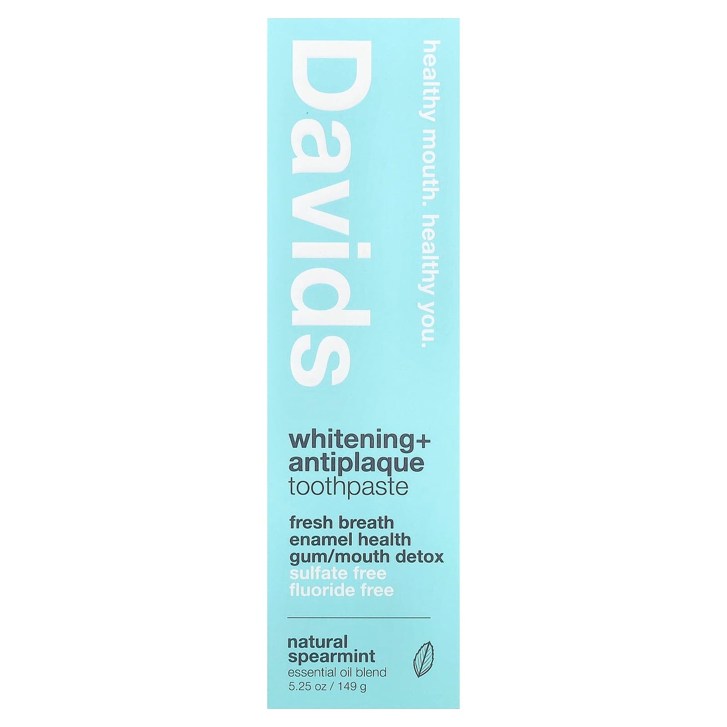 Natural Whitening Toothpaste by Davids - Spearmint Fresh Breath - Image 2