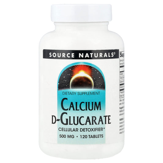 Source Naturals, Calcium D-Glucarate, 120 Tablets (500 mg per Tablet) - Image 1