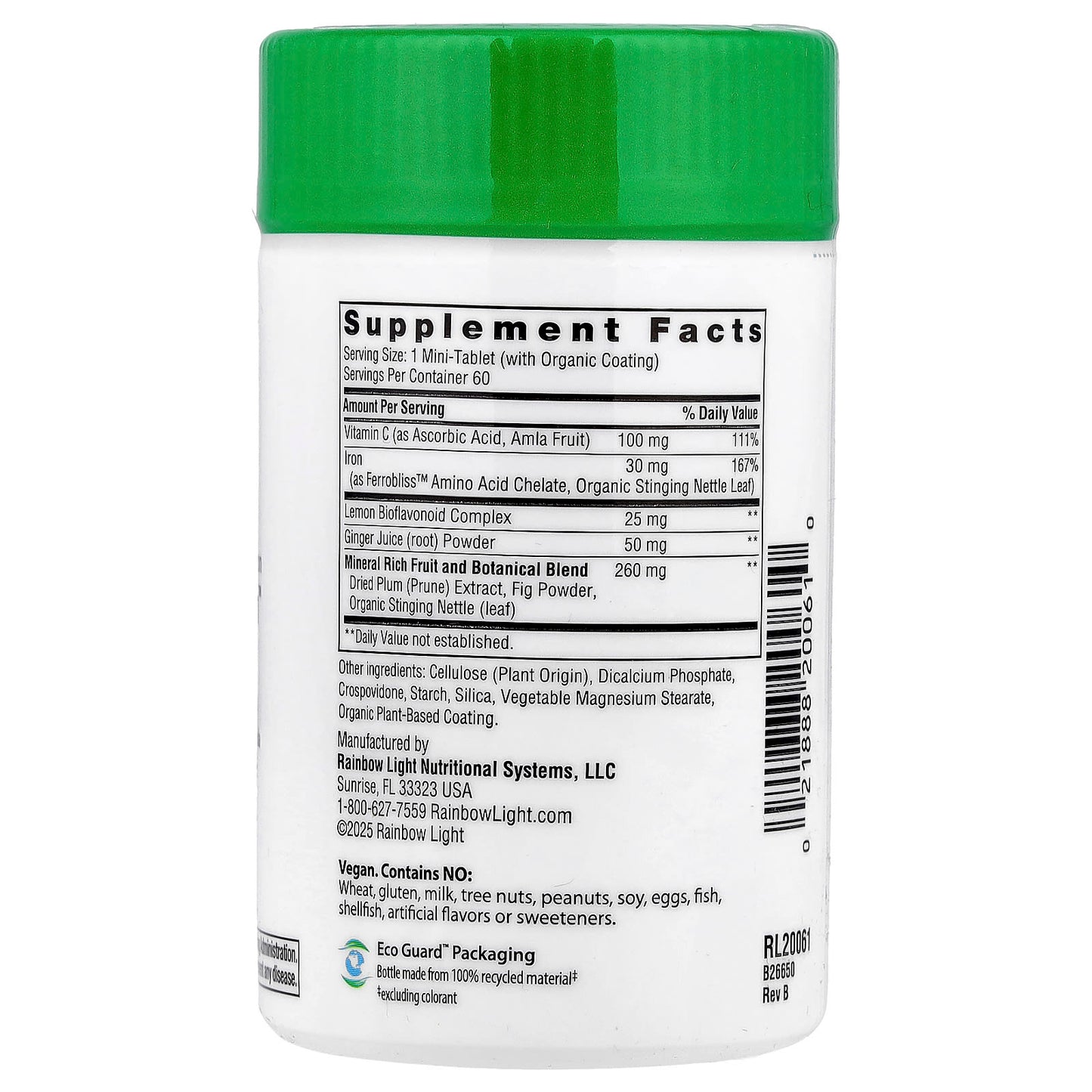 Rainbow Light, Complete Iron™ Mini-Tablets + Real Food Nutrients, 60 Tablets - Image 2