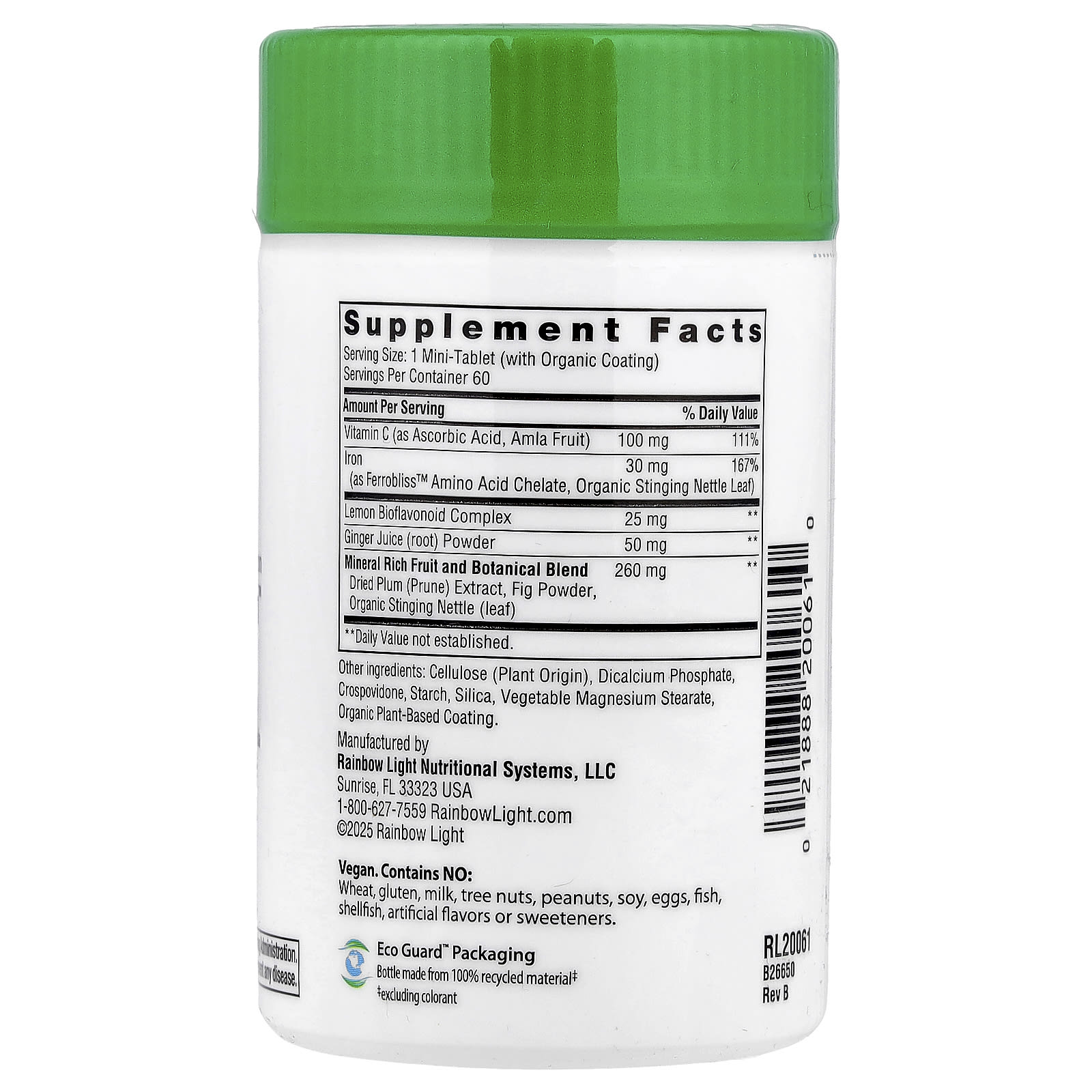 Rainbow Light, Complete Iron™ Mini-Tablets + Real Food Nutrients, 60 Tablets - Image 2