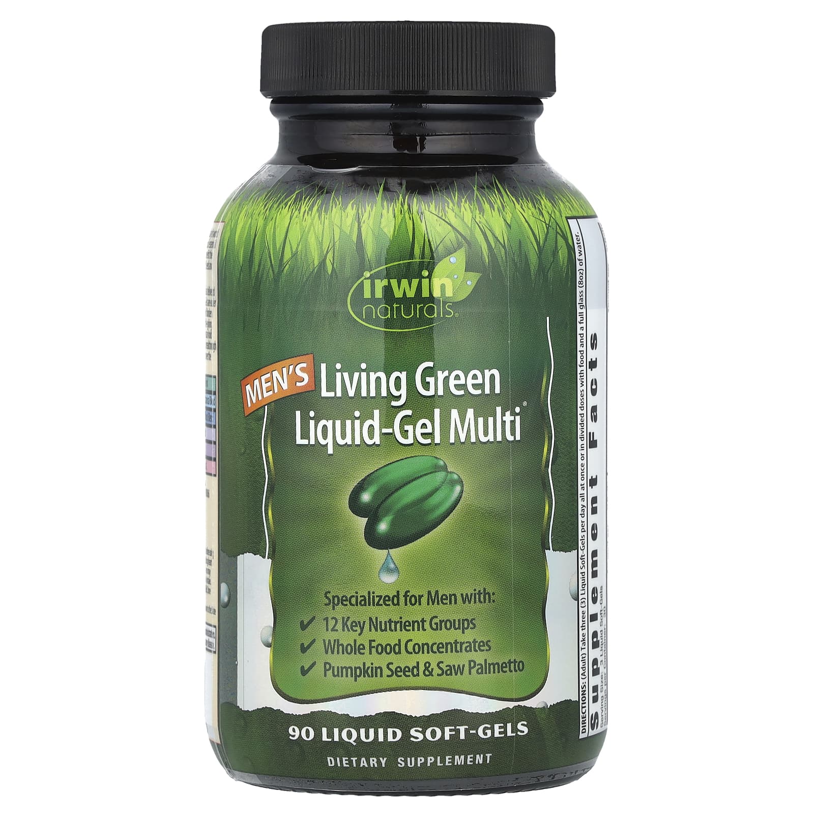 Irwin Naturals Men's Living Green Liquid-Gel Multi, 90 Liquid Soft-Gels - Image 1